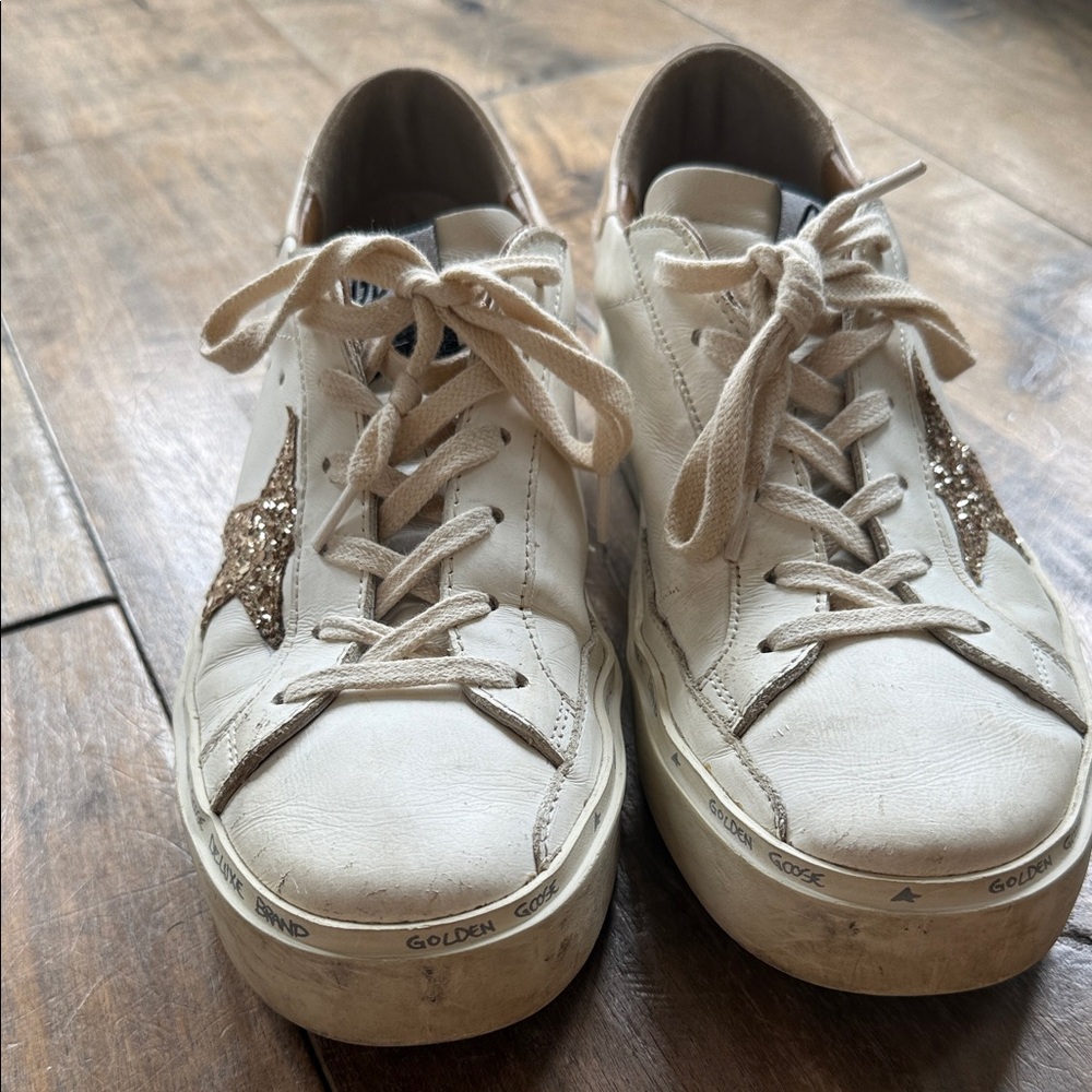 Golden Goose Hi Star Sneakers with Gold Star